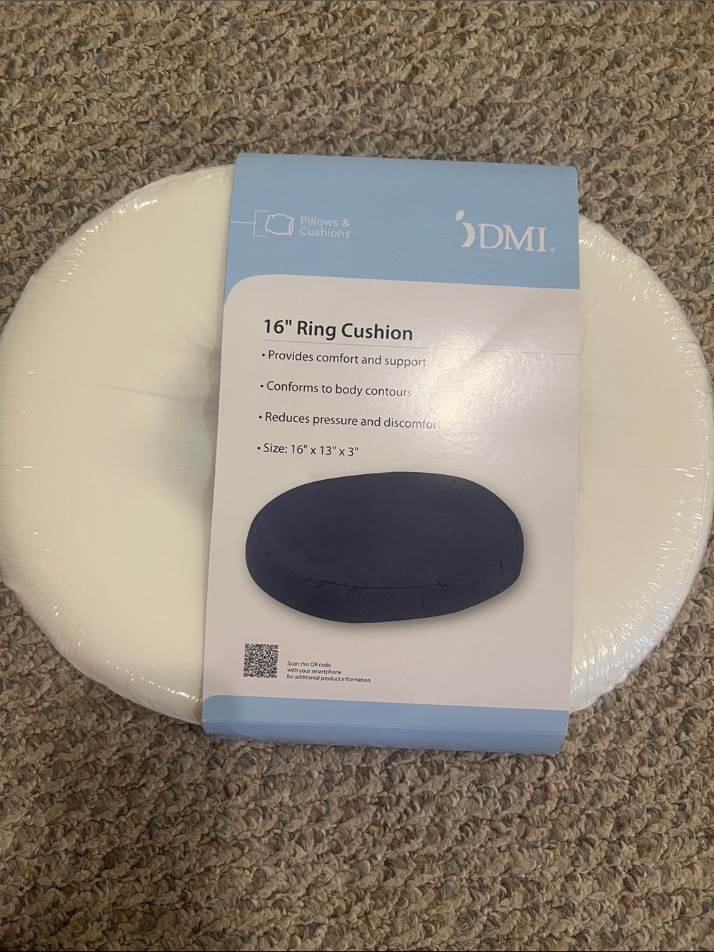 White Ring Cushion with Supportive Design